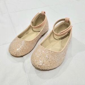 Kailee P Wedding Mini Me Dusty-pink Glitter Ballet Flats - Size Toddler 9